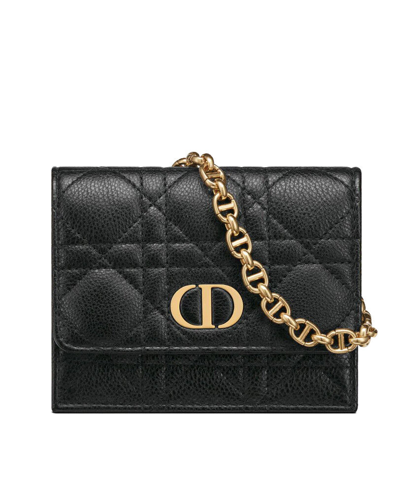 Christian Dior Mini Caro Pouch With Chain Bag Black